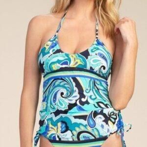 Trina Turk Ipanema Printed Halter Tankini Top